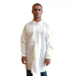 Hopen hygiene gown in PP/PE 65 g/m² with collar & buttons